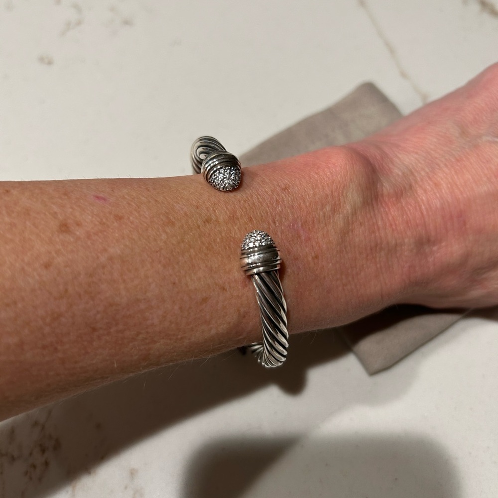David Yurman 7mm diamond cable bracelet